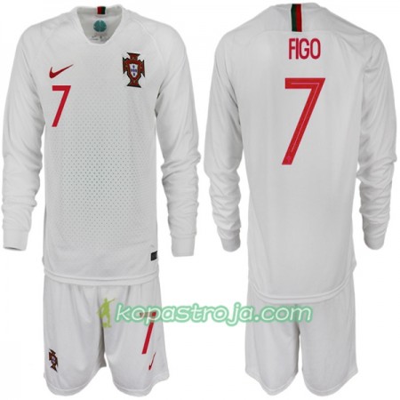 Billiga Fotbollströjor Portugal FIGO 7 Barn VM 2018 Borta tröja Långärmad